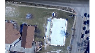 Look what the Drone found. Curling and Skating.